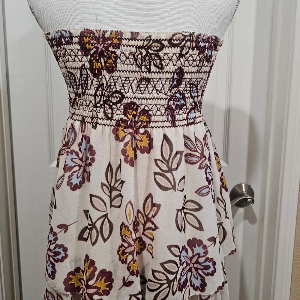 Tory Burch 100% Silk Floral Strapless Midi Dress Size S - Picture 3 of 6